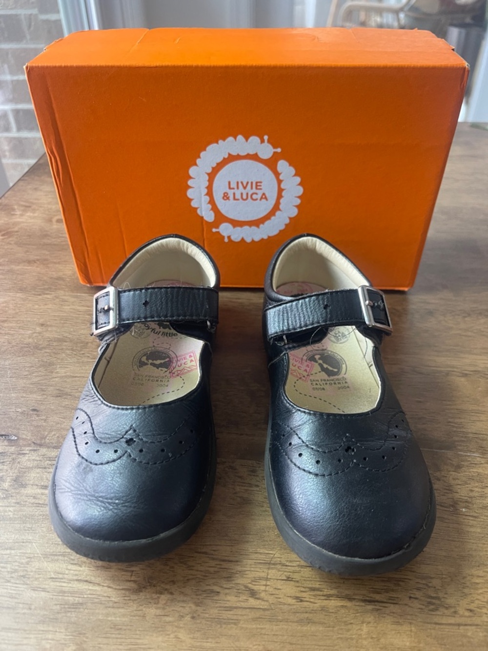 Livie & Luca Black Leather Girls' Mary Jane Shoes
